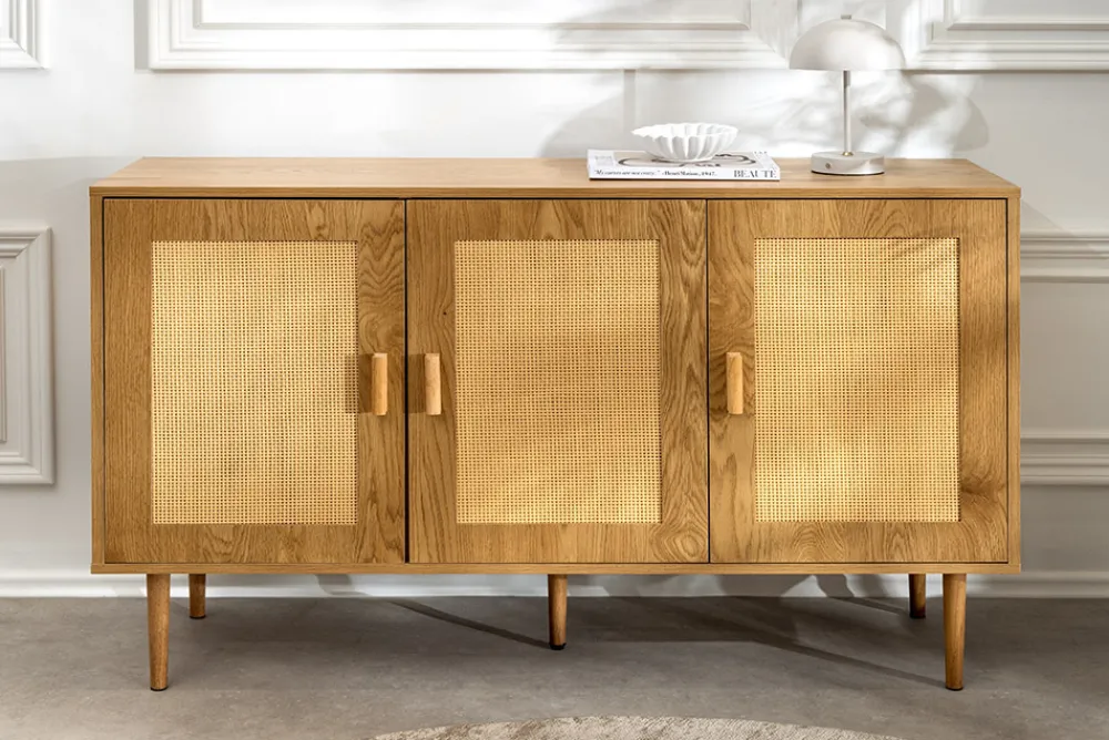 Riess-Ambiente Retro Möbel|Sideboards & Kommoden > Design Sideboard VIENNA 120cm natur Wiener Geflecht Kommode