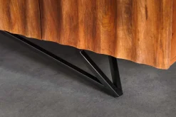 Riess-Ambiente Industrial Loft|Mehr... > Design Sideboard ZEN 180cm braun Mangoholz mit 3D Schnitzereien Metallgestell schwarz handmade