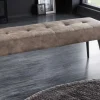 Riess-Ambiente Sitzbänke > Design Sitzbank BOUTIQUE 100cm antik taupe Microfaser schwarze Metallbeine Polsterbank