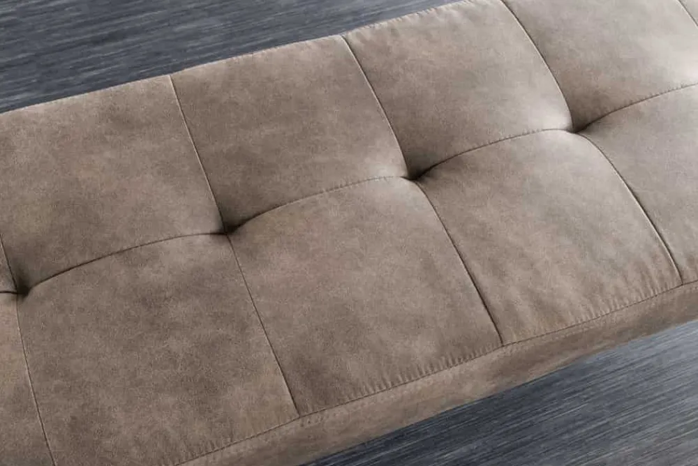 Riess-Ambiente Sitzbänke > Design Sitzbank BOUTIQUE 100cm antik taupe Microfaser schwarze Metallbeine Polsterbank