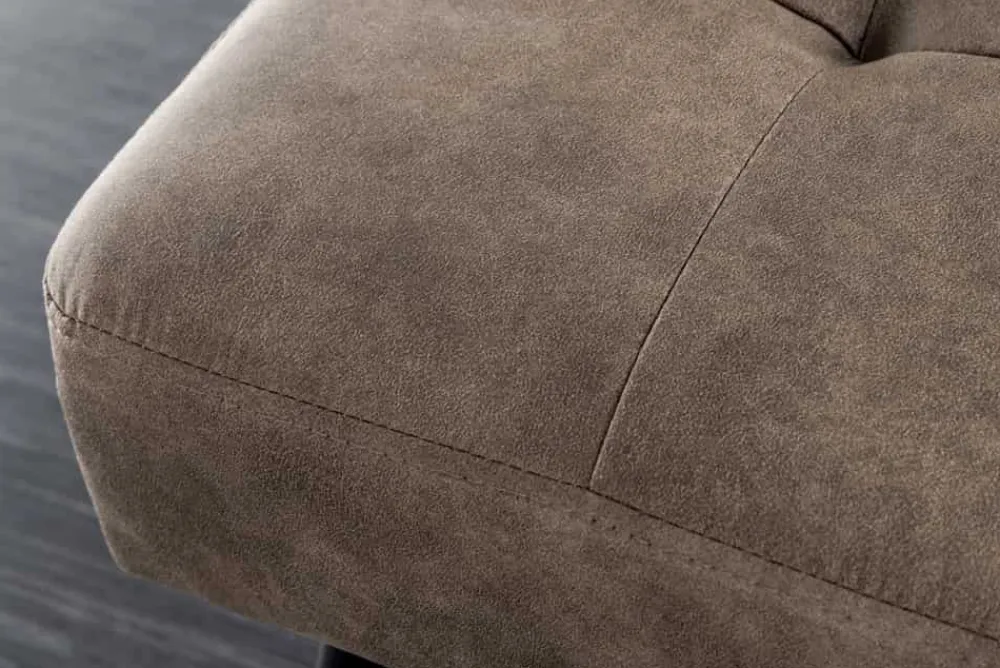Riess-Ambiente Sitzbänke > Design Sitzbank BOUTIQUE 100cm antik taupe Microfaser schwarze Metallbeine Polsterbank