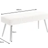 Riess-Ambiente Sitzbänke > Design Sitzbank BOUTIQUE 100cm beige Cord schwarze Metallbeine Polsterbank