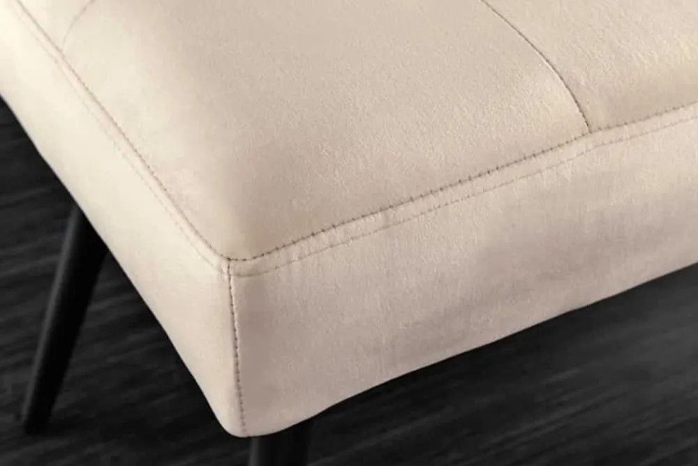 Riess-Ambiente Skandinavisch|Sitzbänke > Design Sitzbank BOUTIQUE 100cm champagner Samt schwarze Metallbeine