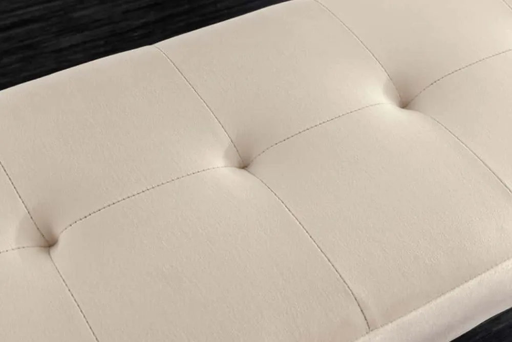 Riess-Ambiente Skandinavisch|Sitzbänke > Design Sitzbank BOUTIQUE 100cm champagner Samt schwarze Metallbeine