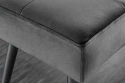 Riess-Ambiente Skandinavisch|Sitzbänke > Design Sitzbank BOUTIQUE 100cm dunkelgrau Samt schwarze Metallbeine