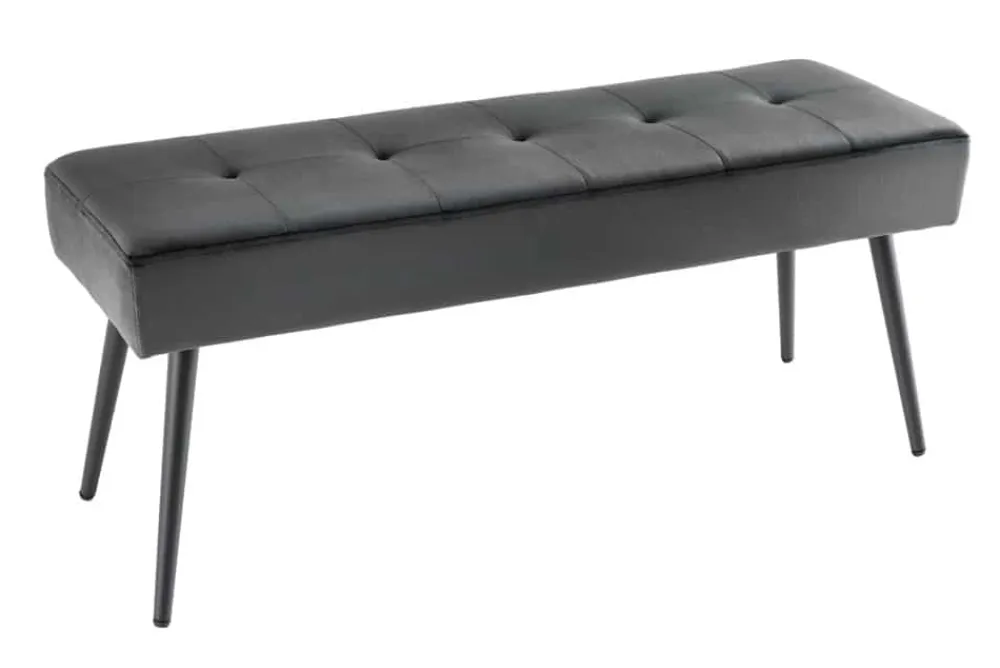Riess-Ambiente Skandinavisch|Sitzbänke > Design Sitzbank BOUTIQUE 100cm dunkelgrau Samt schwarze Metallbeine