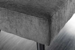 Riess-Ambiente Skandinavisch|Sitzbänke > Design Sitzbank BOUTIQUE 100cm dunkelgrau Cord schwarze Metallbeine