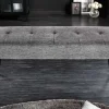 Riess-Ambiente Skandinavisch|Sitzbänke > Design Sitzbank BOUTIQUE 100cm grau Strukturstoff schwarze Metallbeine