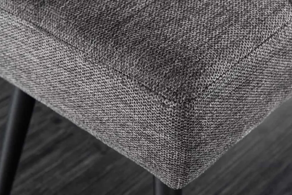 Riess-Ambiente Skandinavisch|Sitzbänke > Design Sitzbank BOUTIQUE 100cm grau Strukturstoff schwarze Metallbeine
