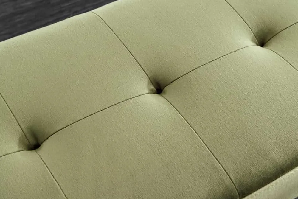 Riess-Ambiente Skandinavisch|Sitzbänke > Design Sitzbank BOUTIQUE 100cm grün Samt schwarze Metallbeine