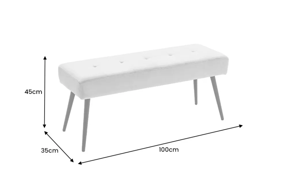 Riess-Ambiente Skandinavisch|Sitzbänke > Design Sitzbank BOUTIQUE 100cm grün Samt schwarze Metallbeine