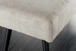 Riess-Ambiente Skandinavisch|Sitzbänke > Design Sitzbank BOUTIQUE 100cm hellgrau Cord schwarze Metallbeine