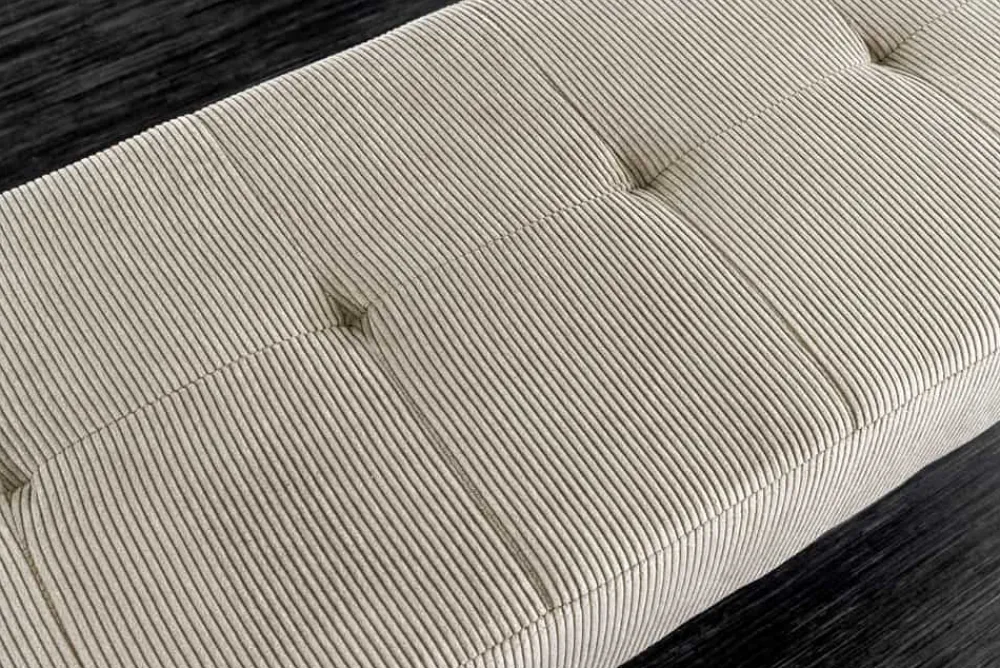 Riess-Ambiente Skandinavisch|Sitzbänke > Design Sitzbank BOUTIQUE 100cm hellgrau Cord schwarze Metallbeine