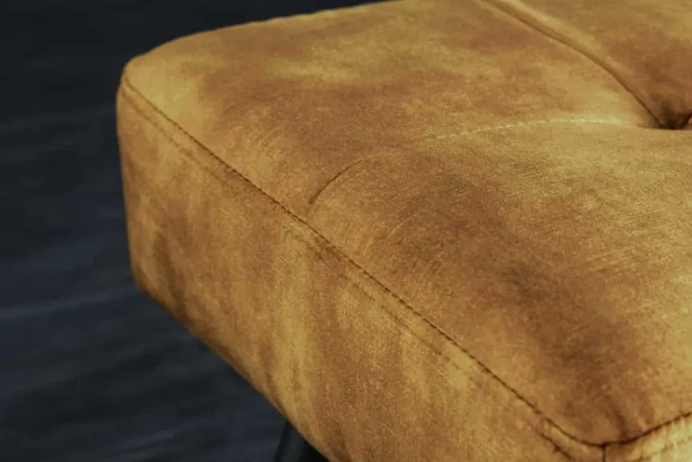 Riess-Ambiente Sitzbänke|Samt Möbel > Design Sitzbank BOUTIQUE 100cm senfgelb Samt schwarze Metallbeine