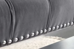 Riess-Ambiente Sitzbänke|Samt Möbel > Design Sitzbank CASTLE DELUXE 165cm grau Samt silber Edelstahl gepolstert