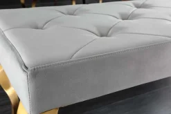 Riess-Ambiente Sitzbänke|Samt Möbel > Design Sitzbank MODERN BAROCK 175cm grau Samt gold Edelstahl