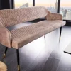Riess-Ambiente Sitzbänke|Retro Möbel > Design Sitzbank PARIS 160cm greige Samt Rückenlehne goldene Fußkappen Retro