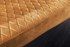 Riess-Ambiente Sitzbänke|Retro Möbel > Design Sitzbank PARIS 160cm senfgelb Samt Retro Rückenlehne