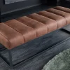 Riess-Ambiente Sitzbänke > Design Sitzbank PETIT BEAUTÉ 110cm antik braun Microfaser schwarzes Metallgestell