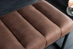 Riess-Ambiente Sitzbänke > Design Sitzbank PETIT BEAUTÉ 110cm antik braun Microfaser schwarzes Metallgestell