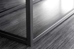 Riess-Ambiente Sitzbänke > Design Sitzbank PETIT BEAUTÉ 110cm vintage taupe Microfaser schwarzes Metallgestell