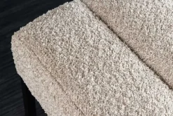 Riess-Ambiente Sitzbänke > Design Sitzbank PETIT BEAUTÉ 110cm champagner greige Bouclé schwarzes Metallgestell