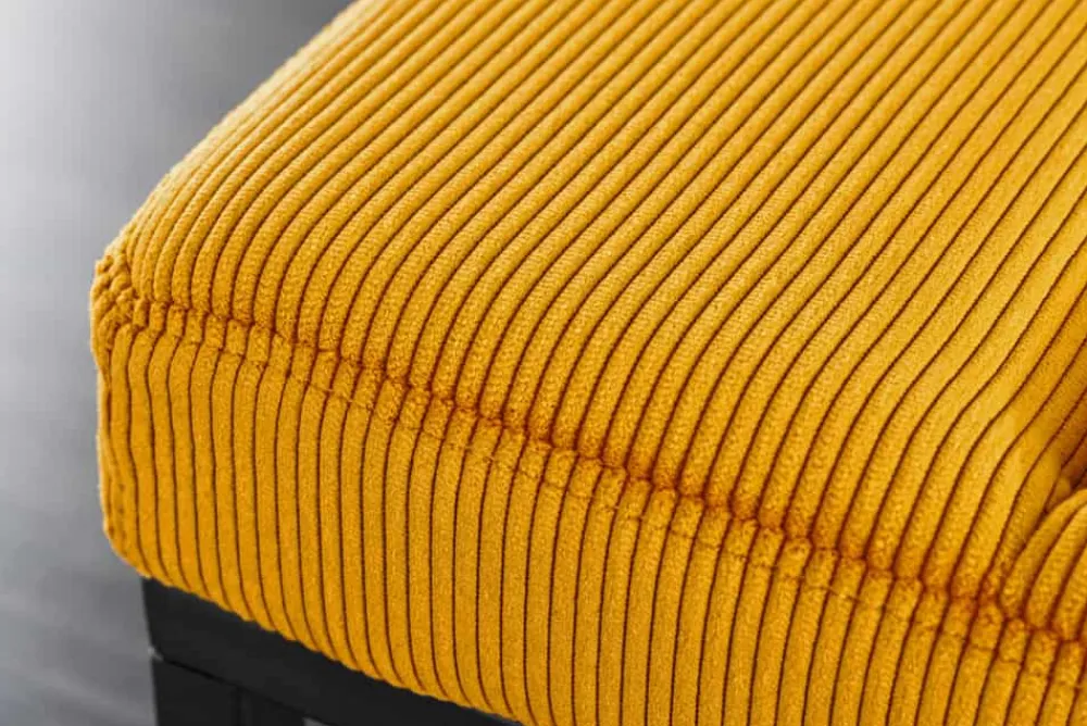 Riess-Ambiente Skandinavisch|Sitzbänke > Design Sitzbank PETIT BEAUTÉ 80cm senfgelb Cord schwarzes Gestell