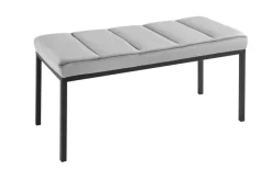 Riess-Ambiente Skandinavisch|Sitzbänke > Design Sitzbank PETIT BEAUTÉ 80cm grau Samt schwarzes Gestell