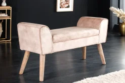Riess-Ambiente Sitzbänke|Samt Möbel > Design Sitzbank SCARLETT 90cm beige coffee Samt