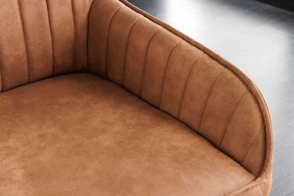 Riess-Ambiente Sitzbänke|Retro Möbel > Design Sitzbank TURIN 160cm braun schwarz Metallbeine mit Armlehne