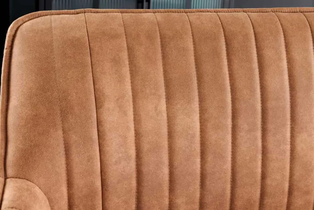 Riess-Ambiente Sitzbänke|Retro Möbel > Design Sitzbank TURIN 160cm braun schwarz Metallbeine mit Armlehne