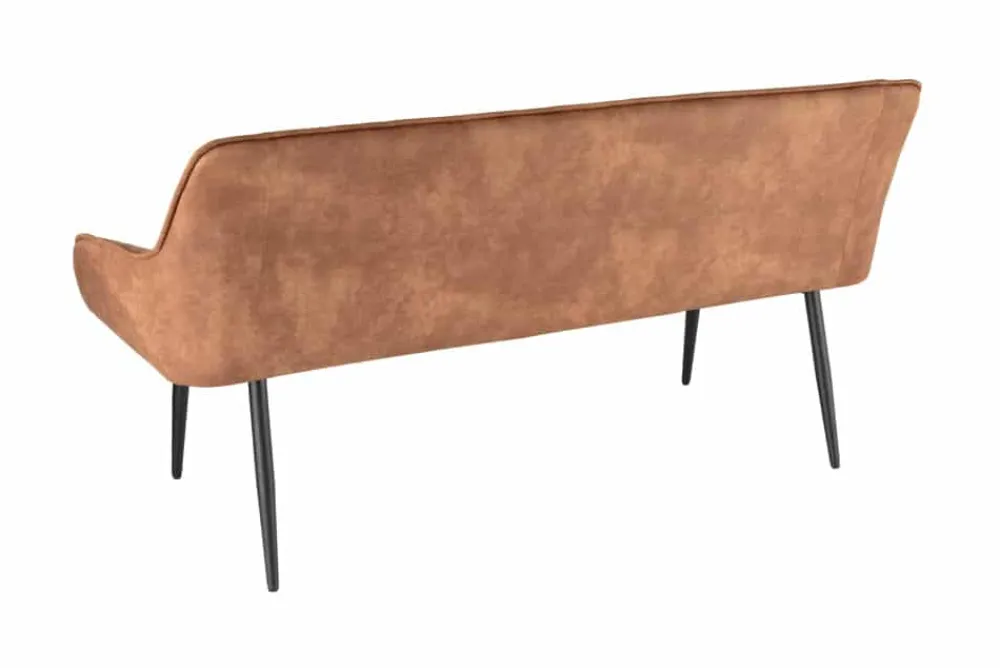 Riess-Ambiente Sitzbänke|Retro Möbel > Design Sitzbank TURIN 160cm braun schwarz Metallbeine mit Armlehne