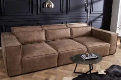 Riess-Ambiente 3-Sitzer Sofa > Design 3-Sitzer Sofa BOSSA NOVA 260cm antik taupe Microfaser Couch Wohnzimmer