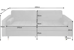 Riess-Ambiente Samt Möbel|3-Sitzer Sofa ><noscript><img width=