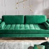 Riess-Ambiente Samt Möbel|3-Sitzer Sofa > Design 3-Sitzer Sofa COZY VELVET 220cm smaragdgrün Samt Federkern Lounge
