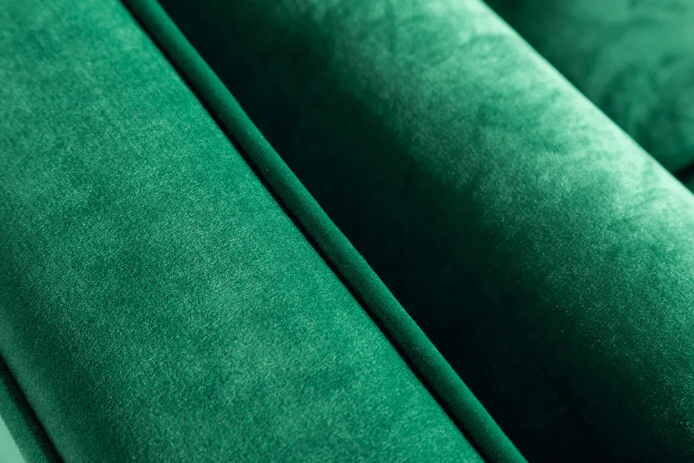 Riess-Ambiente Samt Möbel|3-Sitzer Sofa > Design 3-Sitzer Sofa COZY VELVET 220cm smaragdgrün Samt Federkern Lounge