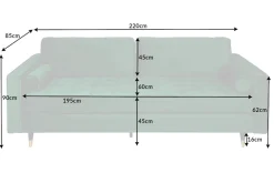 Riess-Ambiente Samt Möbel|3-Sitzer Sofa ><noscript><img width=