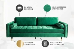 Riess-Ambiente Samt Möbel|3-Sitzer Sofa ><noscript><img width=