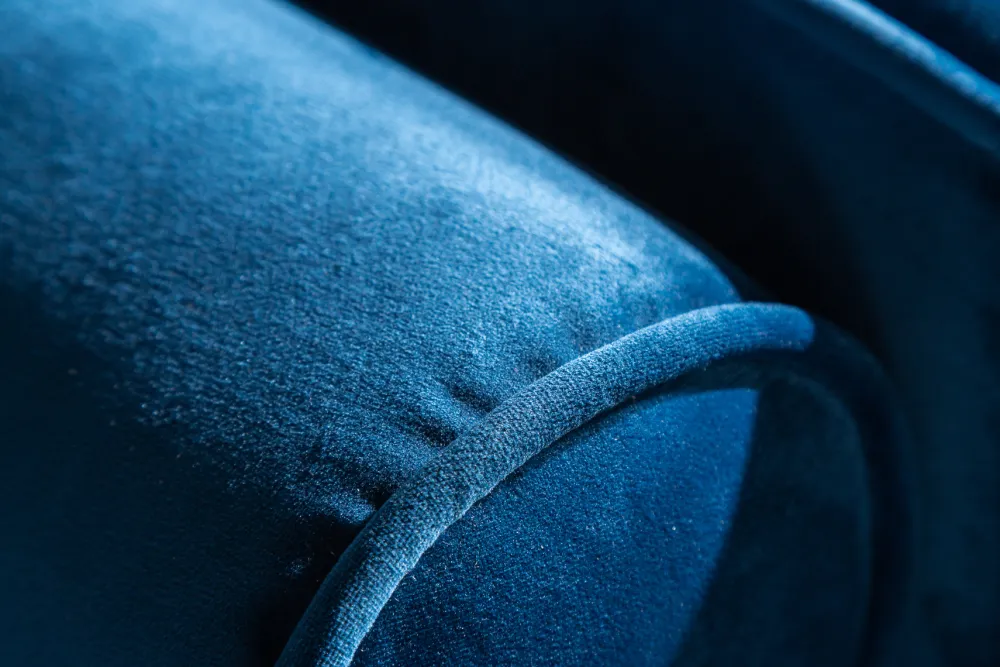 Riess-Ambiente Samt Möbel|3-Sitzer Sofa > Design 3-Sitzer Sofa COZY VELVET 220cm petrol blau Samt Federkern Lounge
