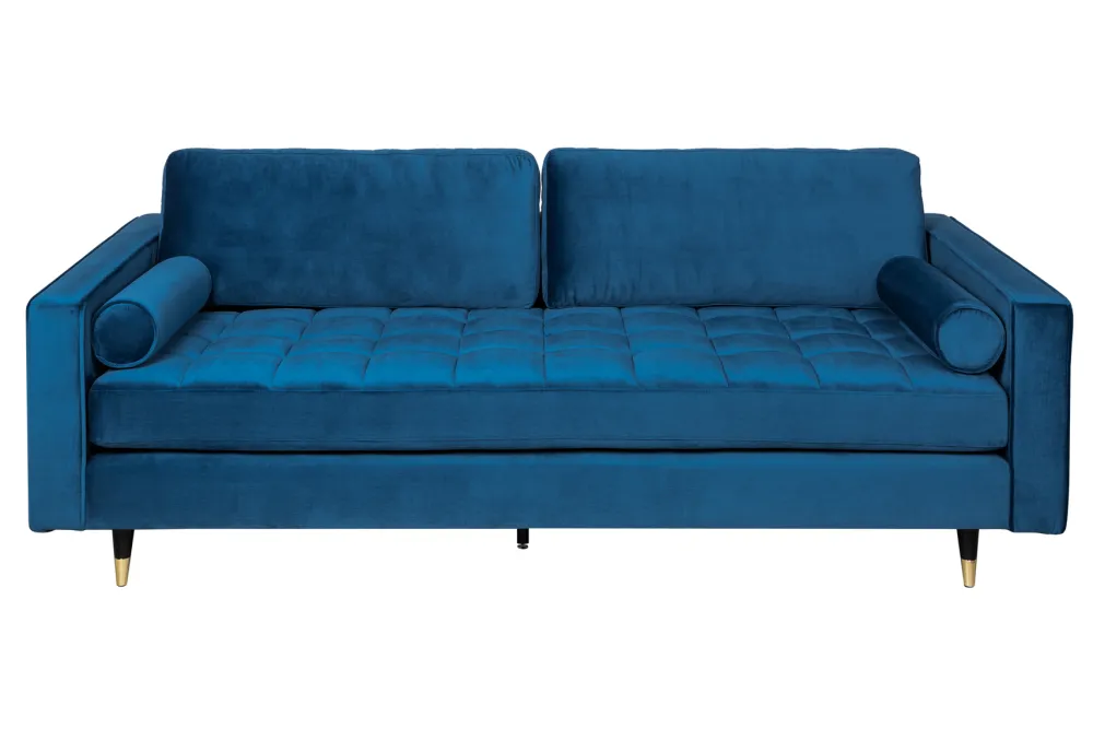 Riess-Ambiente Samt Möbel|3-Sitzer Sofa > Design 3-Sitzer Sofa COZY VELVET 220cm petrol blau Samt Federkern Lounge
