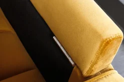 Riess-Ambiente Samt Möbel|3-Sitzer Sofa > Design 3-Sitzer Sofa COZY VELVET 220cm senfgelb Samt Federkern