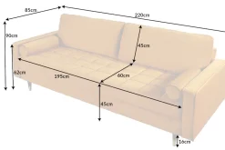 Riess-Ambiente Samt Möbel|3-Sitzer Sofa ><noscript><img width=