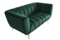 Riess-Ambiente 2-Sitzer Sofa|Goldene Möbel > Design 2-Sitzer Sofa NOBLESSE 165cm smaragdgrün Samt Federkern goldene Metallfüße
