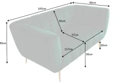 Riess-Ambiente 2-Sitzer Sofa|Goldene Möbel ><noscript><img width=