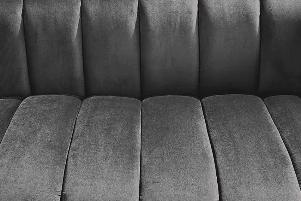 Riess-Ambiente 2-Sitzer Sofa|Goldene Möbel > Design 2-Sitzer Sofa NOBLESSE 165cm grau Samt schwarze Metallfüße Federkern