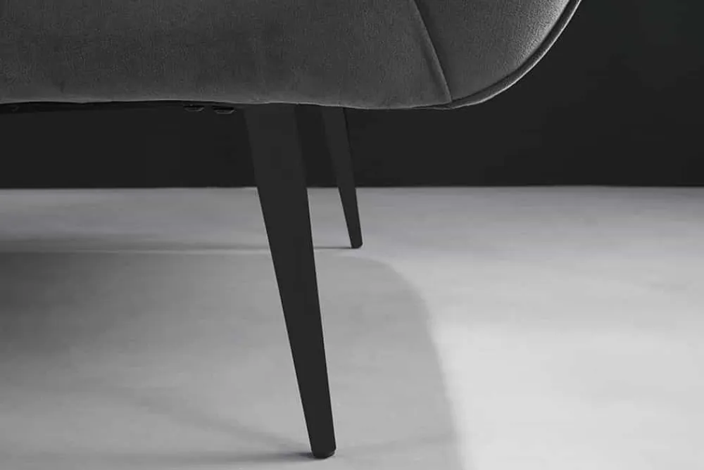 Riess-Ambiente 2-Sitzer Sofa|Goldene Möbel > Design 2-Sitzer Sofa NOBLESSE 165cm grau Samt schwarze Metallfüße Federkern
