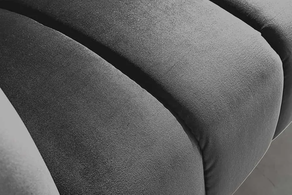 Riess-Ambiente 2-Sitzer Sofa|Goldene Möbel > Design 2-Sitzer Sofa NOBLESSE 165cm grau Samt schwarze Metallfüße Federkern