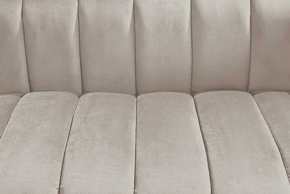 Riess-Ambiente 2-Sitzer Sofa|Retro Möbel > Design 2-Sitzer Sofa NOBLESSE 165cm champagner Samt schwarze Metallfüße Federkern
