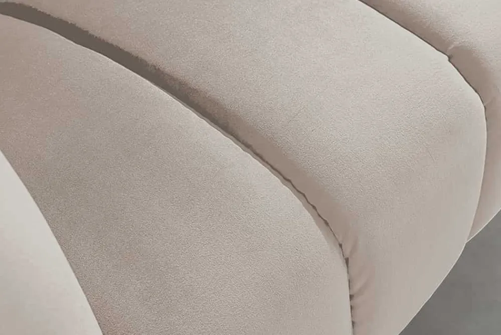 Riess-Ambiente 2-Sitzer Sofa|Retro Möbel > Design 2-Sitzer Sofa NOBLESSE 165cm champagner Samt schwarze Metallfüße Federkern