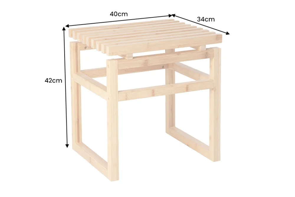 Riess-Ambiente Sitzhocker|Mehr... > Design Sitzhocker LAGOON SPA 40cm Bambusholz Badhocker